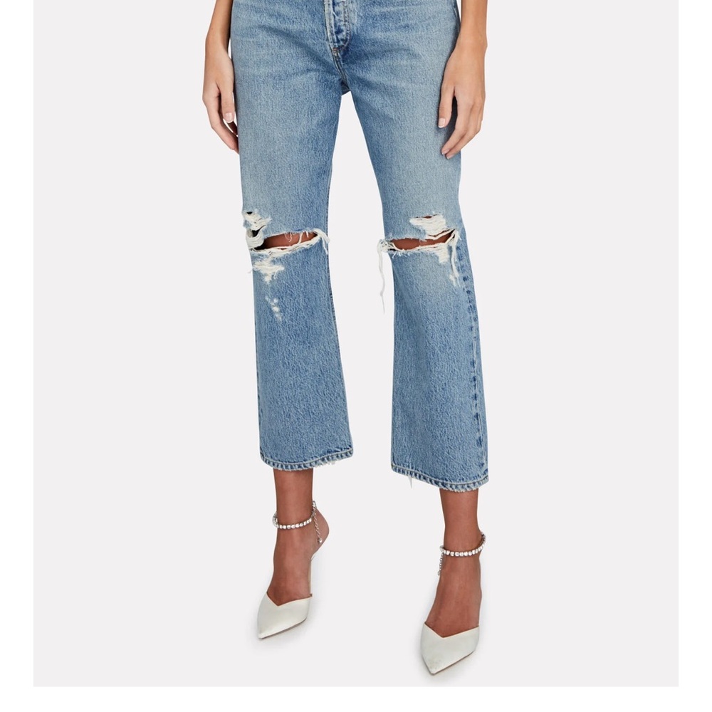 AGOLDE 90s Crop Distressed Jeans - Picture 2 of 8